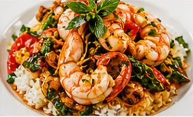 กุ้งผัดกะเพรา